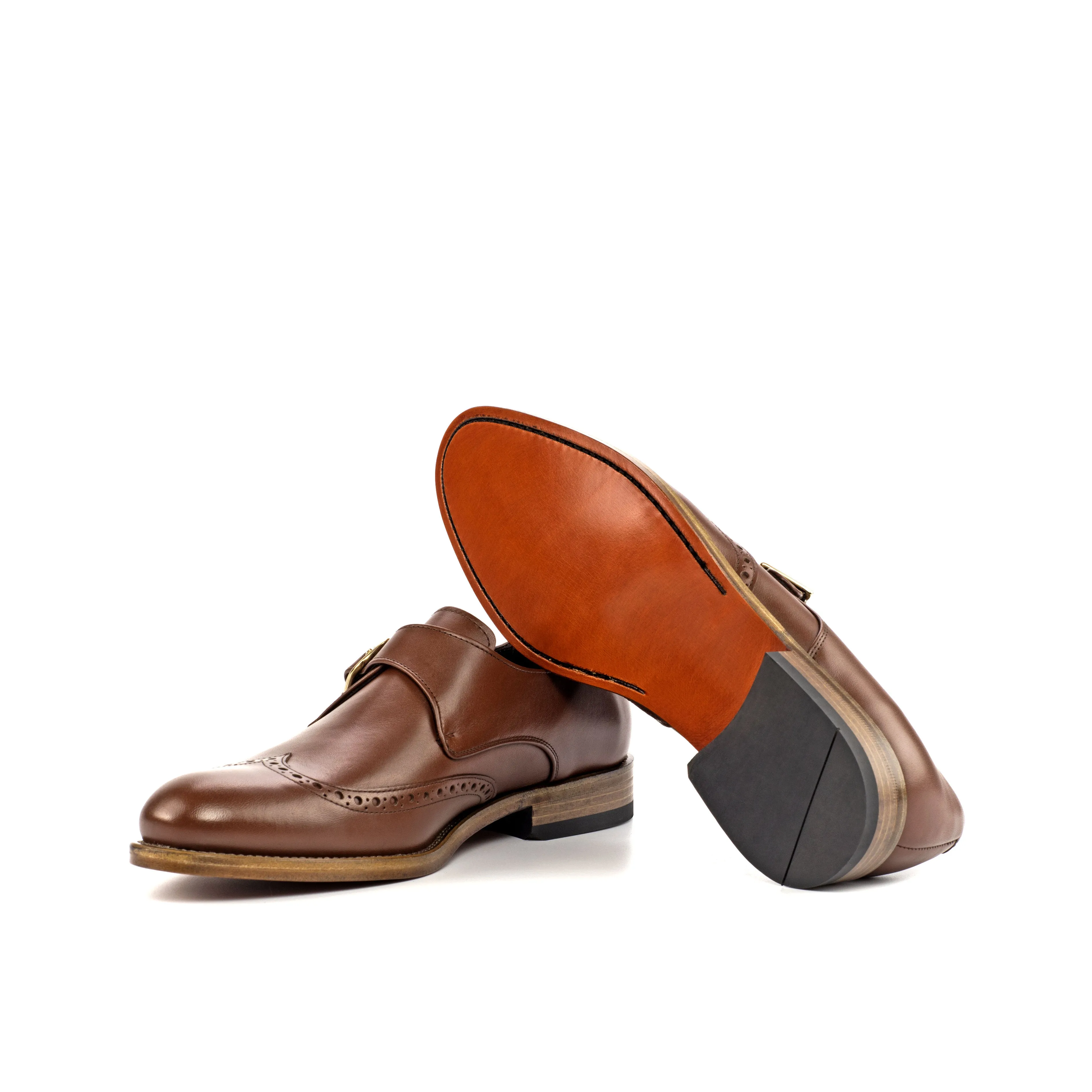Como Moltrasio Men's Shoes Calf-Skin Leather Single Monk-Strap (CM1010)