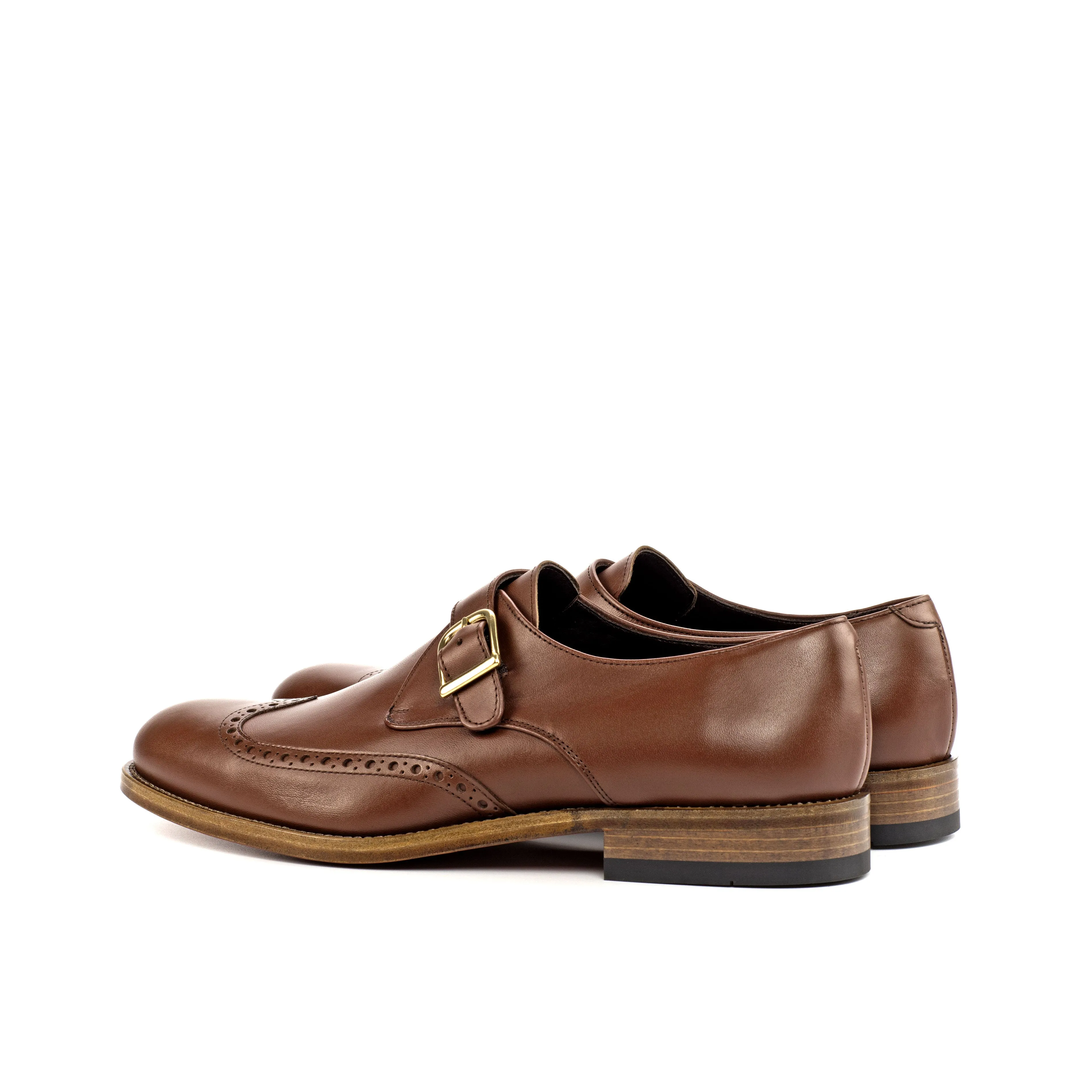 Como Moltrasio Men's Shoes Calf-Skin Leather Single Monk-Strap (CM1010)