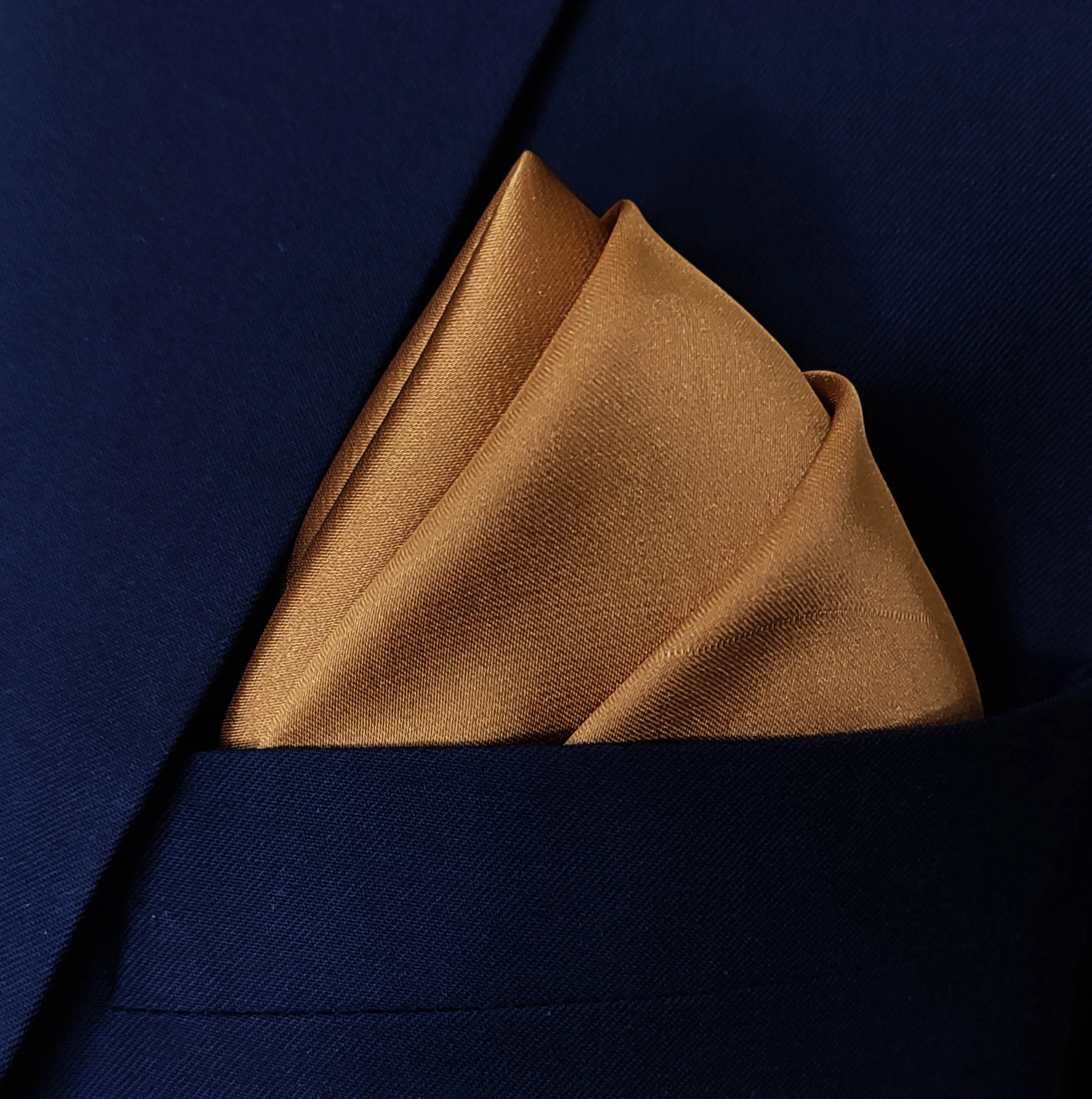 Copper brown silk Pocket Squares