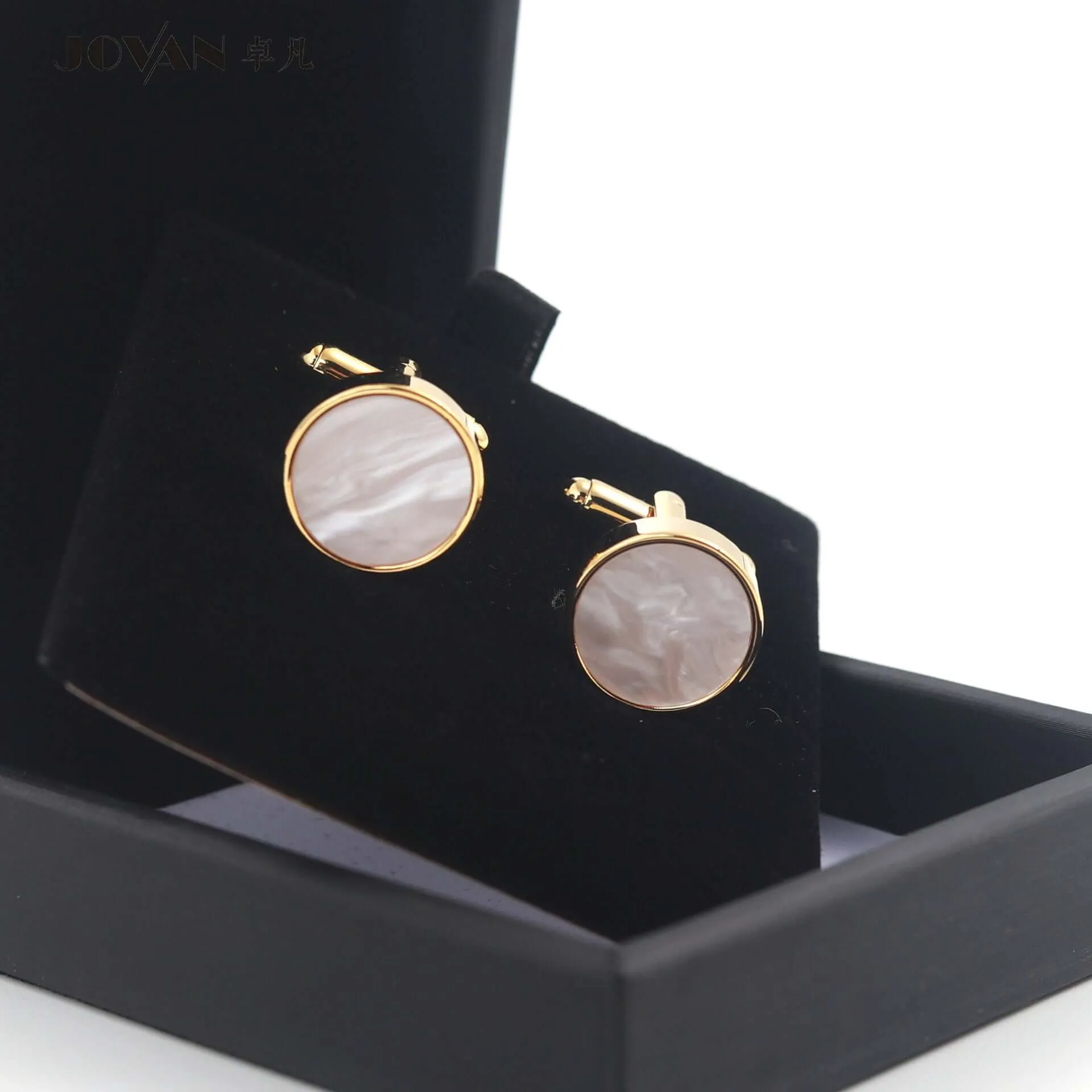 Copper Imitation Mother-of-Pearl Acrylic Cufflinks