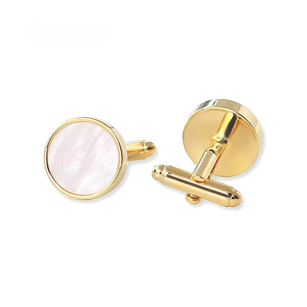 Copper Imitation Mother-of-Pearl Acrylic Cufflinks