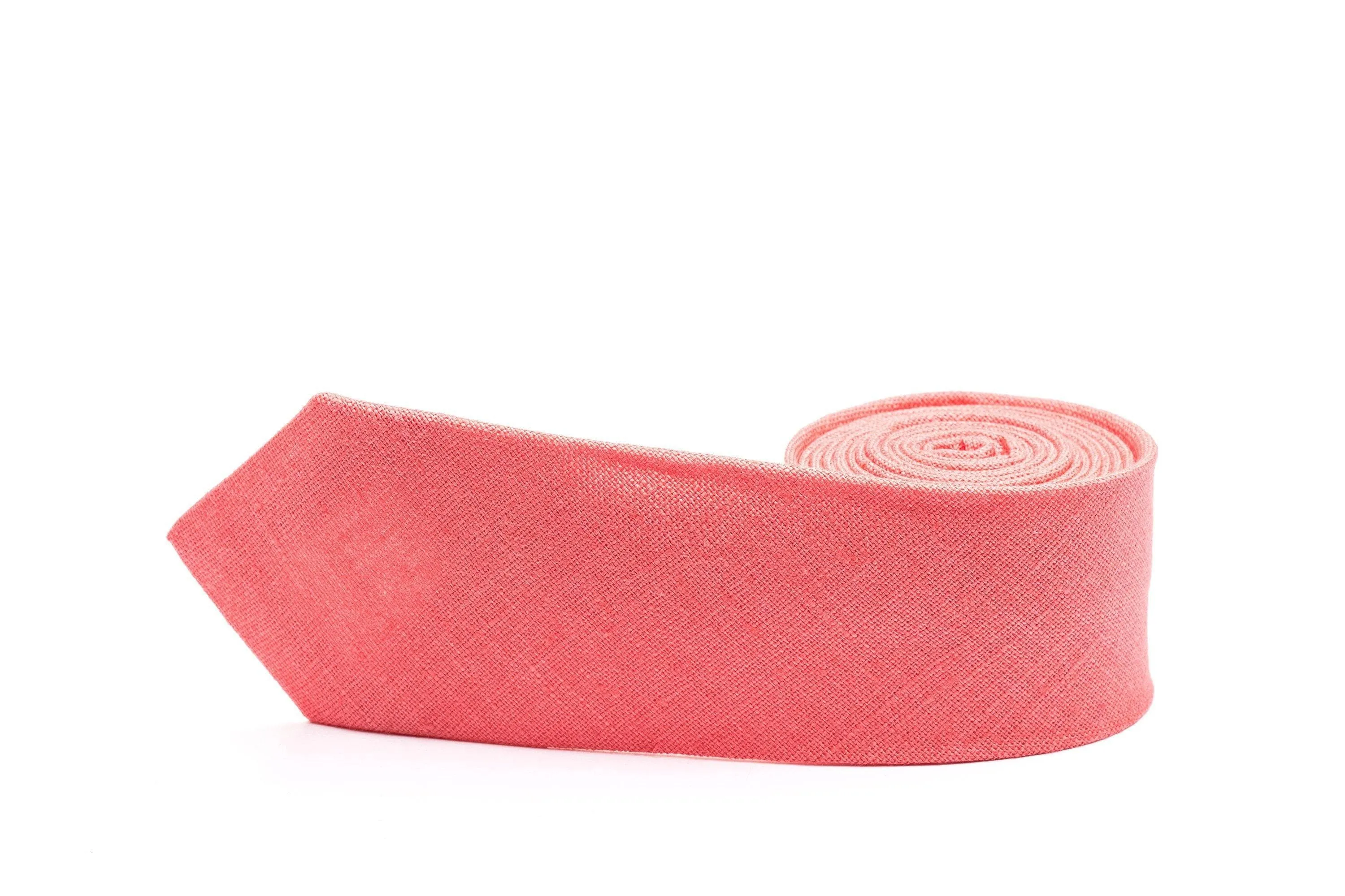 Coral Men's Necktie for Wedding - Sophisticated Elegance for Groom and Groomsmen