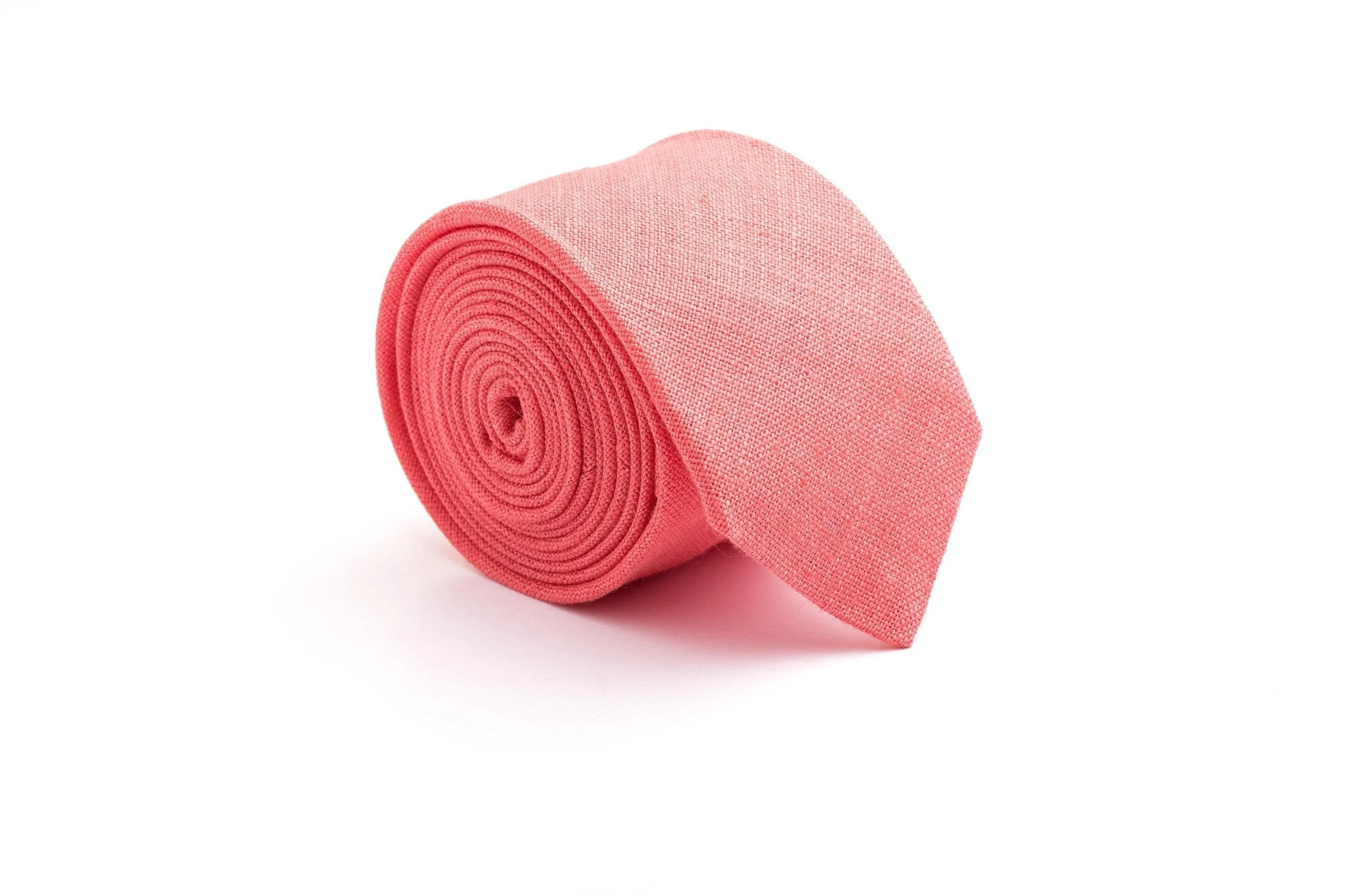 Coral Men's Necktie for Wedding - Sophisticated Elegance for Groom and Groomsmen