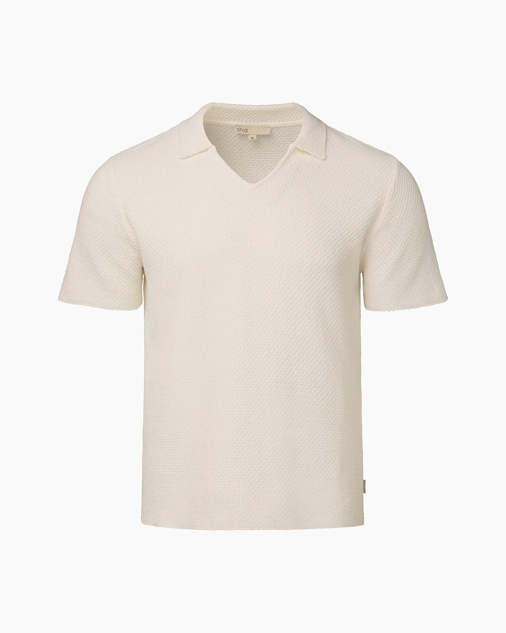 Cotton Crochet Johnny Collar Polo