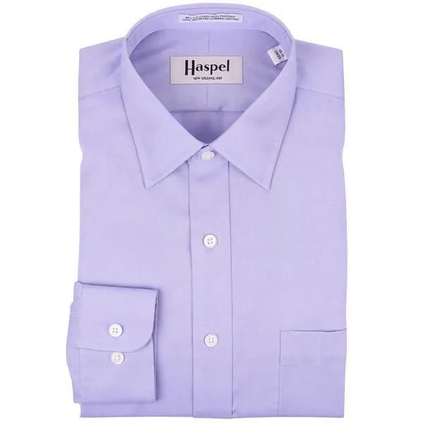 Dauphine Lt. Blue Solid (Regular Fit) Pinpoint Oxford Dress Shirt - Spread Collar