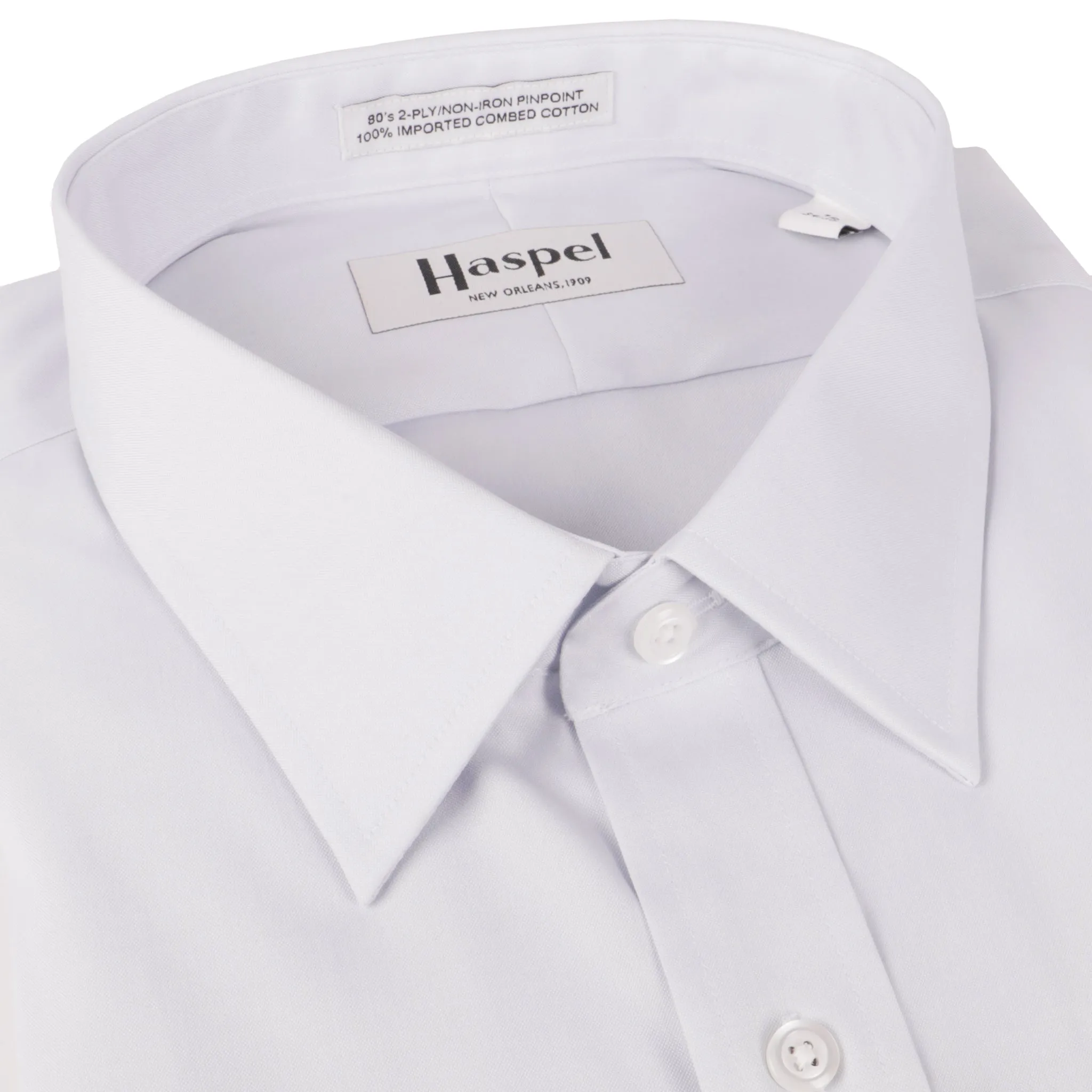 Dauphine Lt. Gray Solid (Regular Fit) Pinpoint Oxford Dress Shirt - Spread Collar
