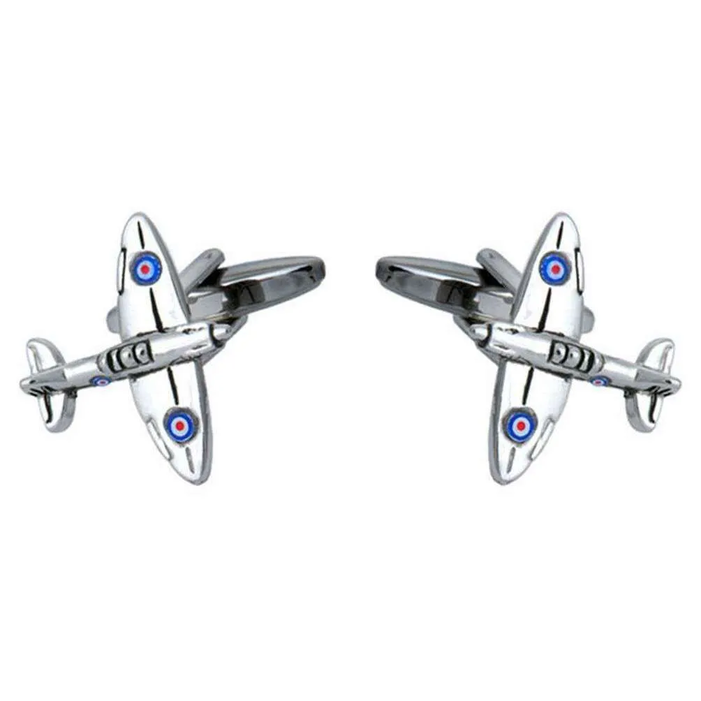 David Van Hagen Spitfire Cufflinks - Silver