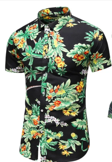 DESIGN SHORT SLEEVE CASUAL SHIRT MEN'S PRINT BEACH BLOUSE NEW SUMMER MEN'S SHIRTS