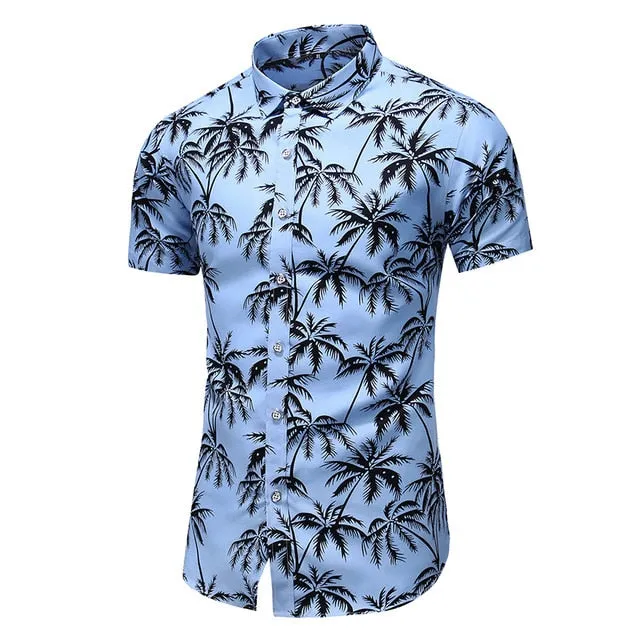 DESIGN SHORT SLEEVE CASUAL SHIRT MEN'S PRINT BEACH BLOUSE NEW SUMMER MEN'S SHIRTS
