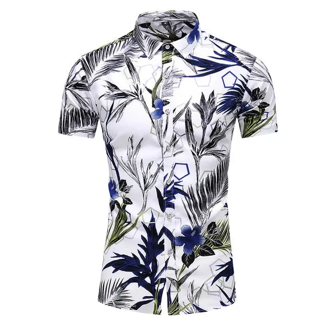 DESIGN SHORT SLEEVE CASUAL SHIRT MEN'S PRINT BEACH BLOUSE NEW SUMMER MEN'S SHIRTS