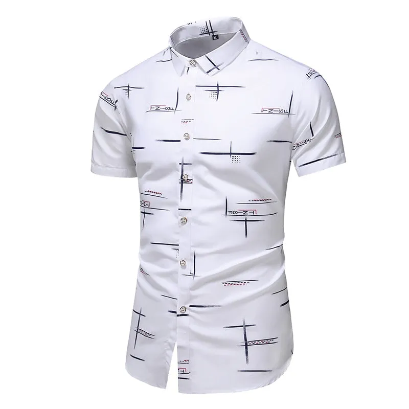 DESIGN SHORT SLEEVE CASUAL SHIRT MEN'S PRINT BEACH BLOUSE NEW SUMMER MEN'S SHIRTS