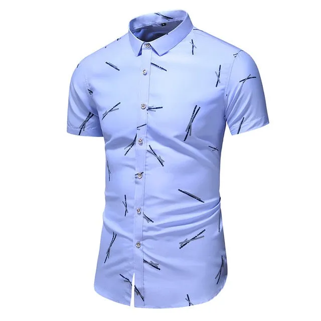 DESIGN SHORT SLEEVE CASUAL SHIRT MEN'S PRINT BEACH BLOUSE NEW SUMMER MEN'S SHIRTS