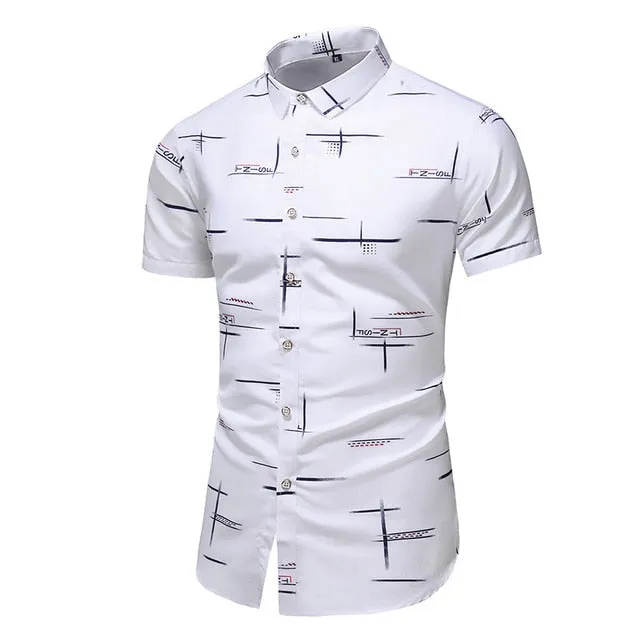 DESIGN SHORT SLEEVE CASUAL SHIRT MEN'S PRINT BEACH BLOUSE NEW SUMMER MEN'S SHIRTS
