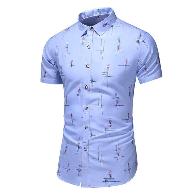 DESIGN SHORT SLEEVE CASUAL SHIRT MEN'S PRINT BEACH BLOUSE NEW SUMMER MEN'S SHIRTS