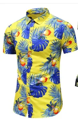 DESIGN SHORT SLEEVE CASUAL SHIRT MEN'S PRINT BEACH BLOUSE NEW SUMMER MEN'S SHIRTS