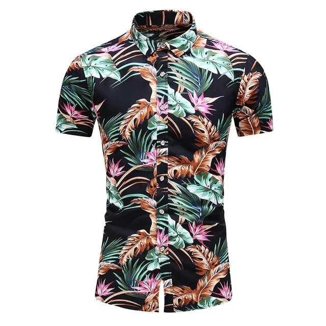 DESIGN SHORT SLEEVE CASUAL SHIRT MEN'S PRINT BEACH BLOUSE NEW SUMMER MEN'S SHIRTS