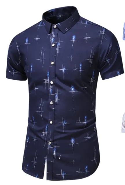 DESIGN SHORT SLEEVE CASUAL SHIRT MEN'S PRINT BEACH BLOUSE NEW SUMMER MEN'S SHIRTS