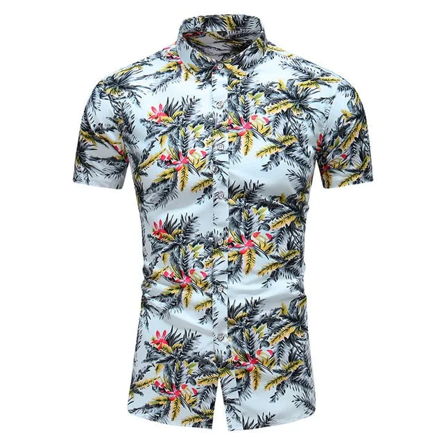 DESIGN SHORT SLEEVE CASUAL SHIRT MEN'S PRINT BEACH BLOUSE NEW SUMMER MEN'S SHIRTS