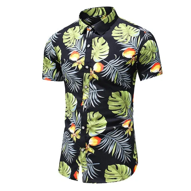 DESIGN SHORT SLEEVE CASUAL SHIRT MEN'S PRINT BEACH BLOUSE NEW SUMMER MEN'S SHIRTS