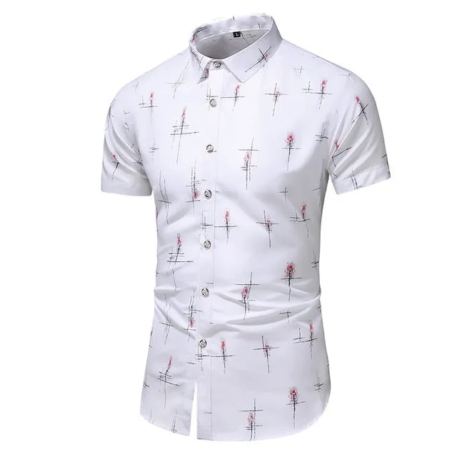 DESIGN SHORT SLEEVE CASUAL SHIRT MEN'S PRINT BEACH BLOUSE NEW SUMMER MEN'S SHIRTS