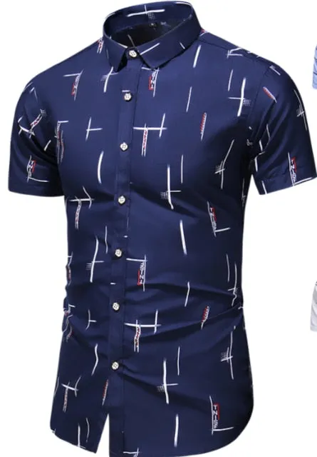 DESIGN SHORT SLEEVE CASUAL SHIRT MEN'S PRINT BEACH BLOUSE NEW SUMMER MEN'S SHIRTS