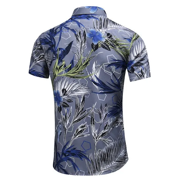 DESIGN SHORT SLEEVE CASUAL SHIRT MEN'S PRINT BEACH BLOUSE NEW SUMMER MEN'S SHIRTS