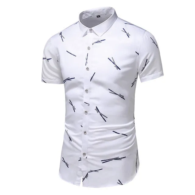 DESIGN SHORT SLEEVE CASUAL SHIRT MEN'S PRINT BEACH BLOUSE NEW SUMMER MEN'S SHIRTS