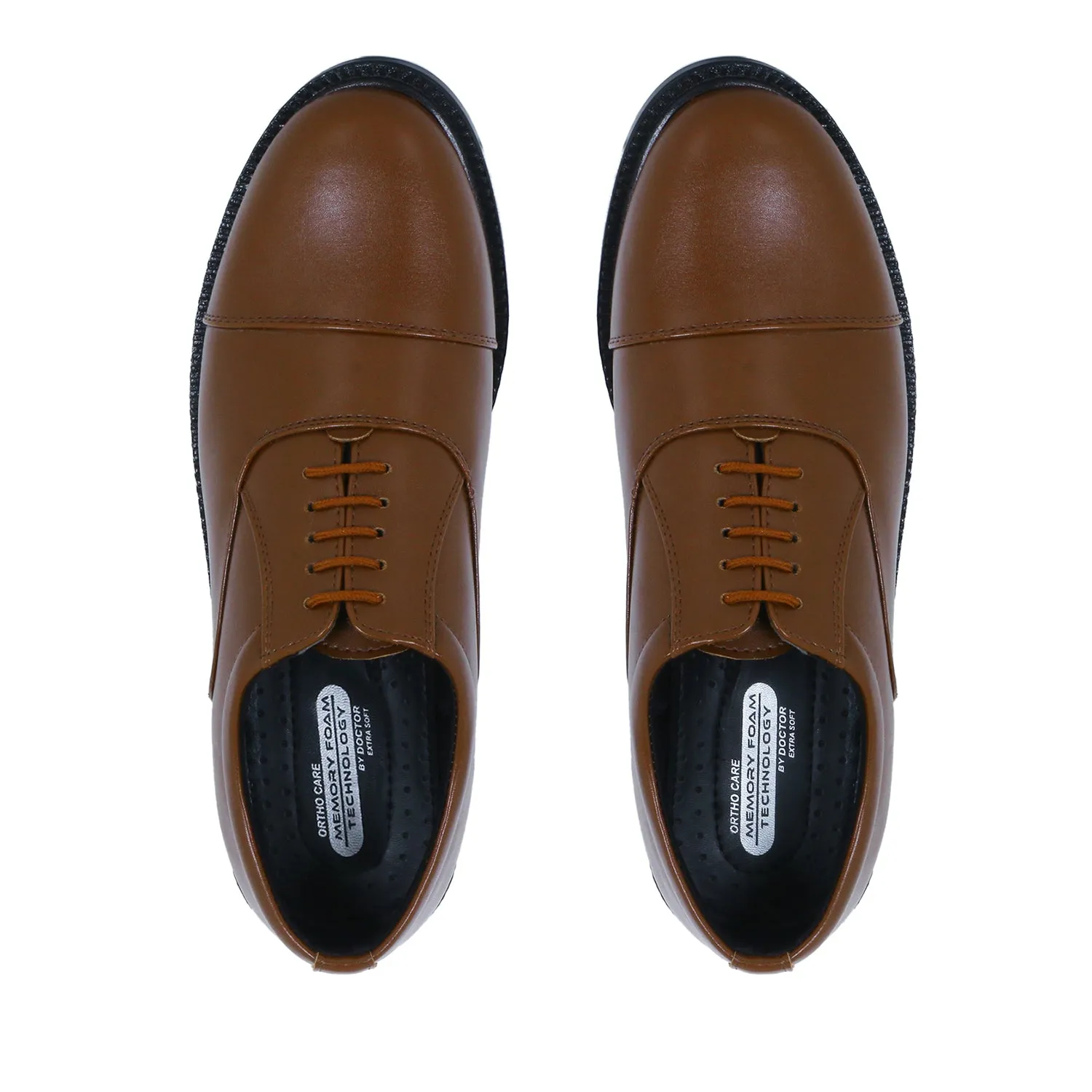 DOCTOR EXTRA SOFT D-801 Mens Classic Oxford Memory Foam Shoe for Uniform Dress, Black Formal, Office, Party,Wedding| Lightweight & Comfortable| Premium PU Grip Sole Derby Slip on Lace Up Gents & Boys