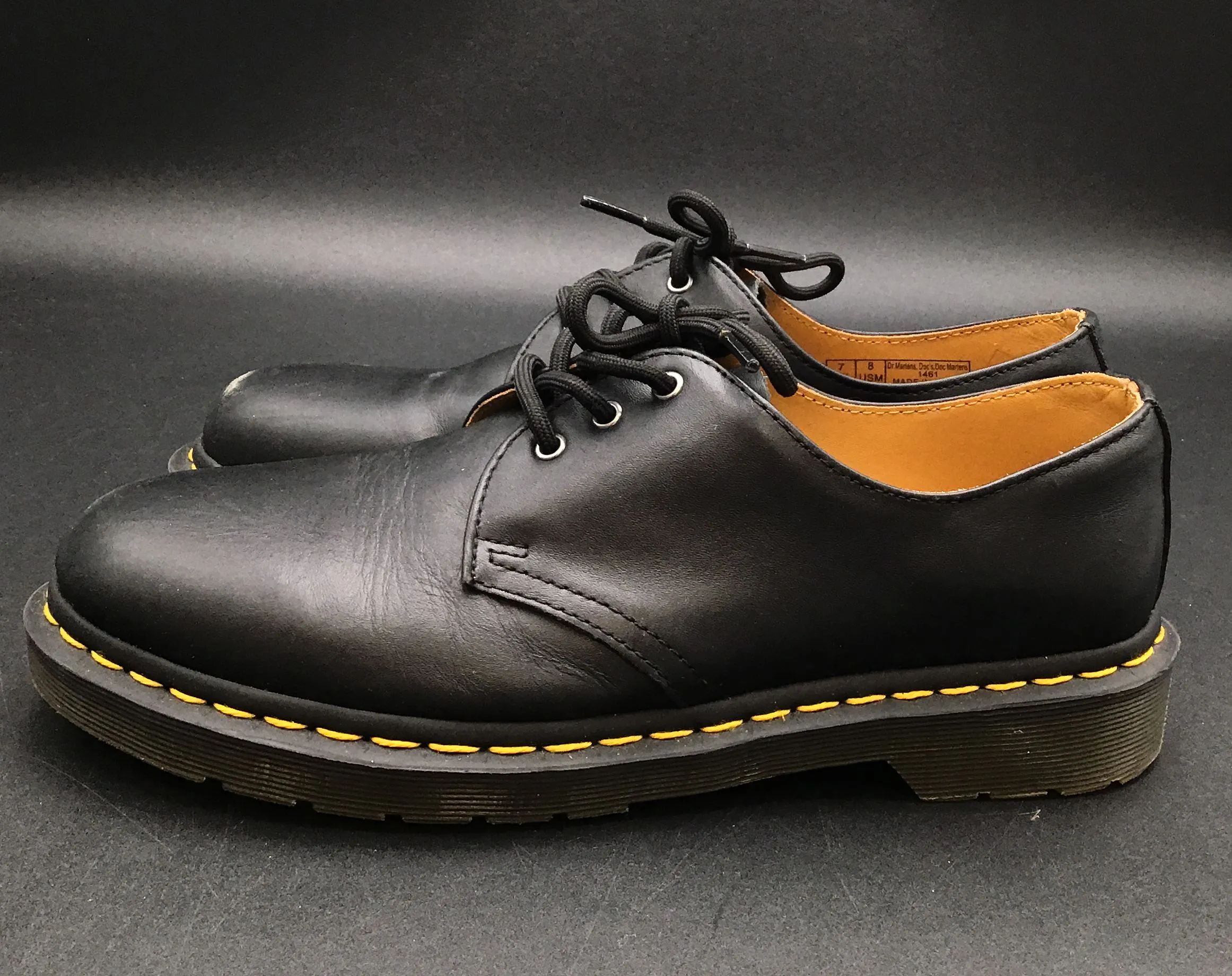 Dr. Martens Men's Smooth 1461 Black Oxford Dress Shoes - Size 8
