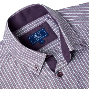 Drifter Ivano Purple & White Stripe Shirt--