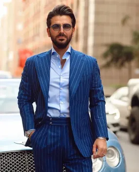 EM Men Stripe Italian Luxury Men'S Suits