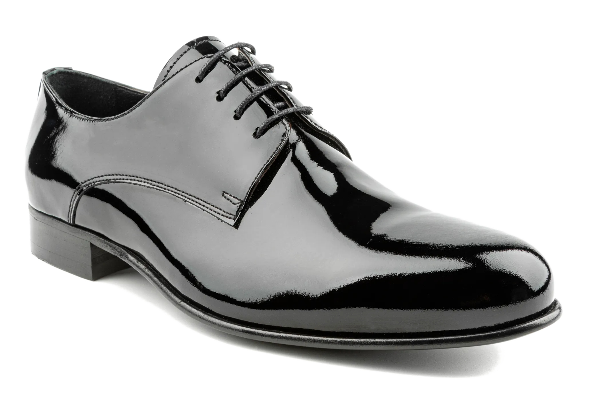 Enu Patent Leather Plain Toe Derby Shoes for Wedding, Tuxedo & Black-Tie Events, Best Formal Leather Derby Shoes