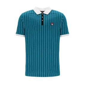 Fila BB1 Classic Striped Polo Shirt Deep Lagoon/Gardenia/Black