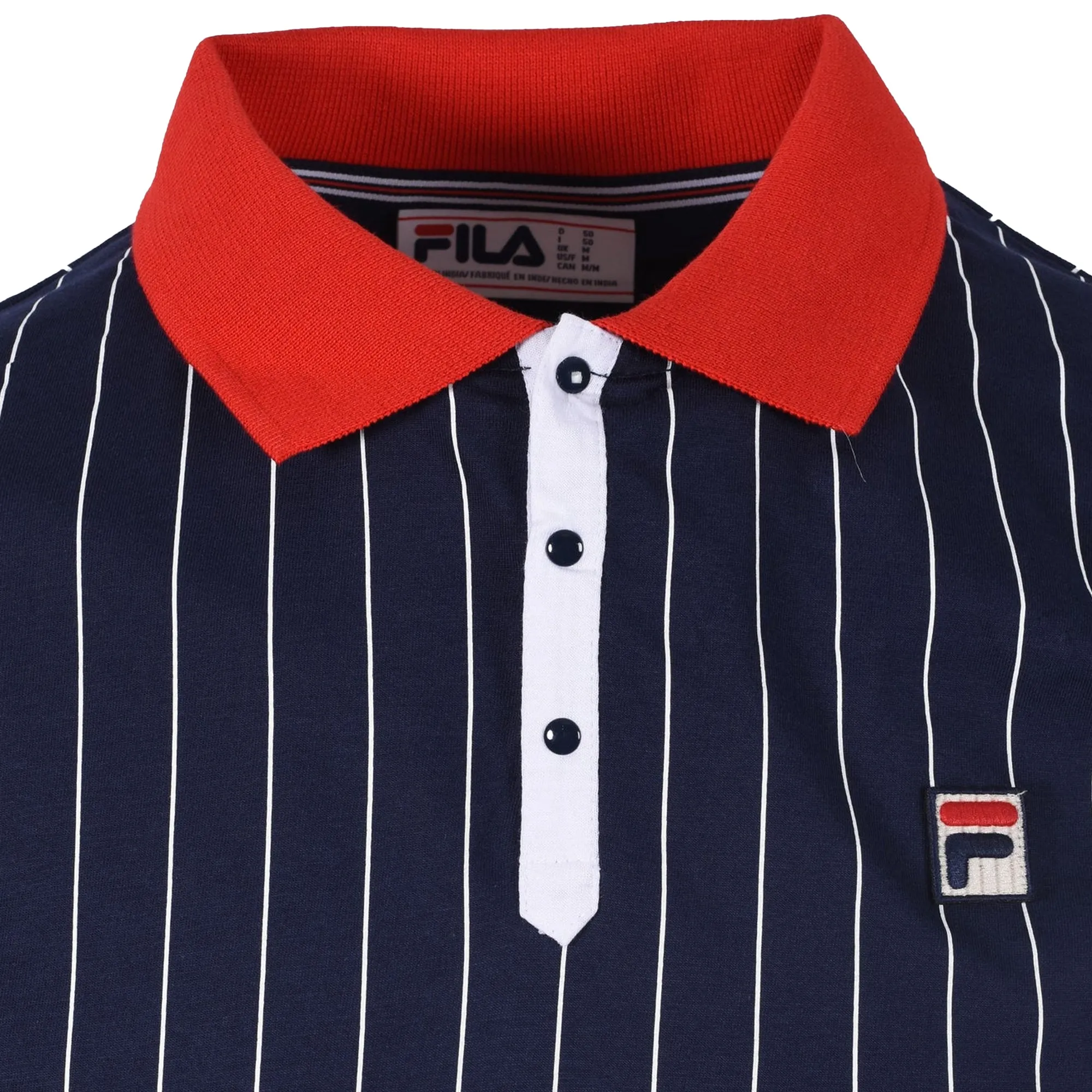 Fila BB1 Classic Striped Polo Shirt Fila Navy/Fila Red