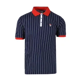 Fila BB1 Classic Striped Polo Shirt Fila Navy/Fila Red