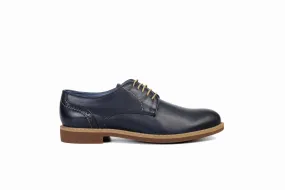 FOOT FEDERATION CITY DERBY PLAIN-TOE MENS SHOE NAVY BLUE