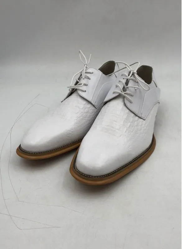 Giovanni Men's White Almond Toe Lace-Up Oxford Dress Shoes - Size 12