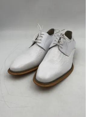 Giovanni Men's White Almond Toe Lace-Up Oxford Dress Shoes - Size 12