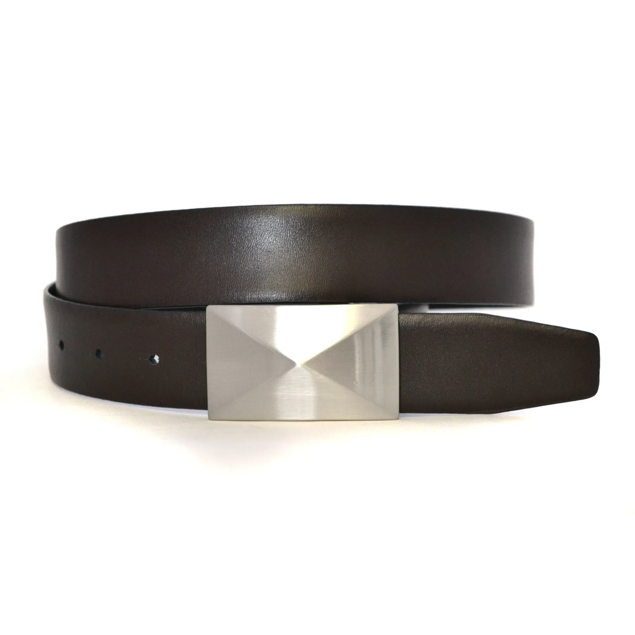 HADLEY - Mens Black Leather Reversible Belt