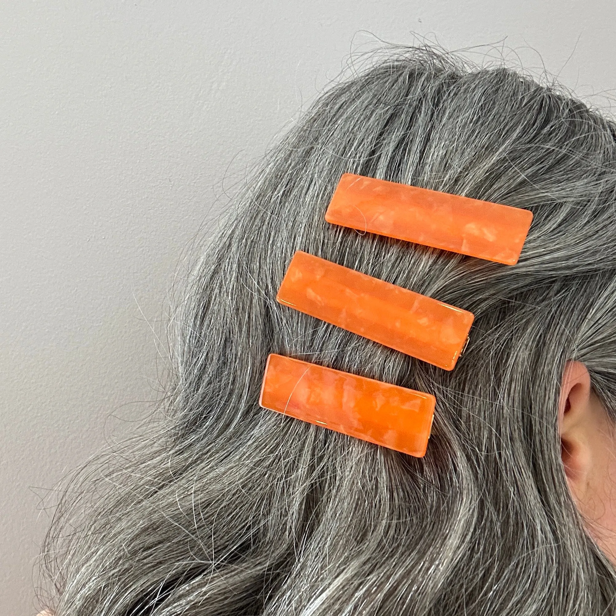 Hair Clip Trio in Blaze