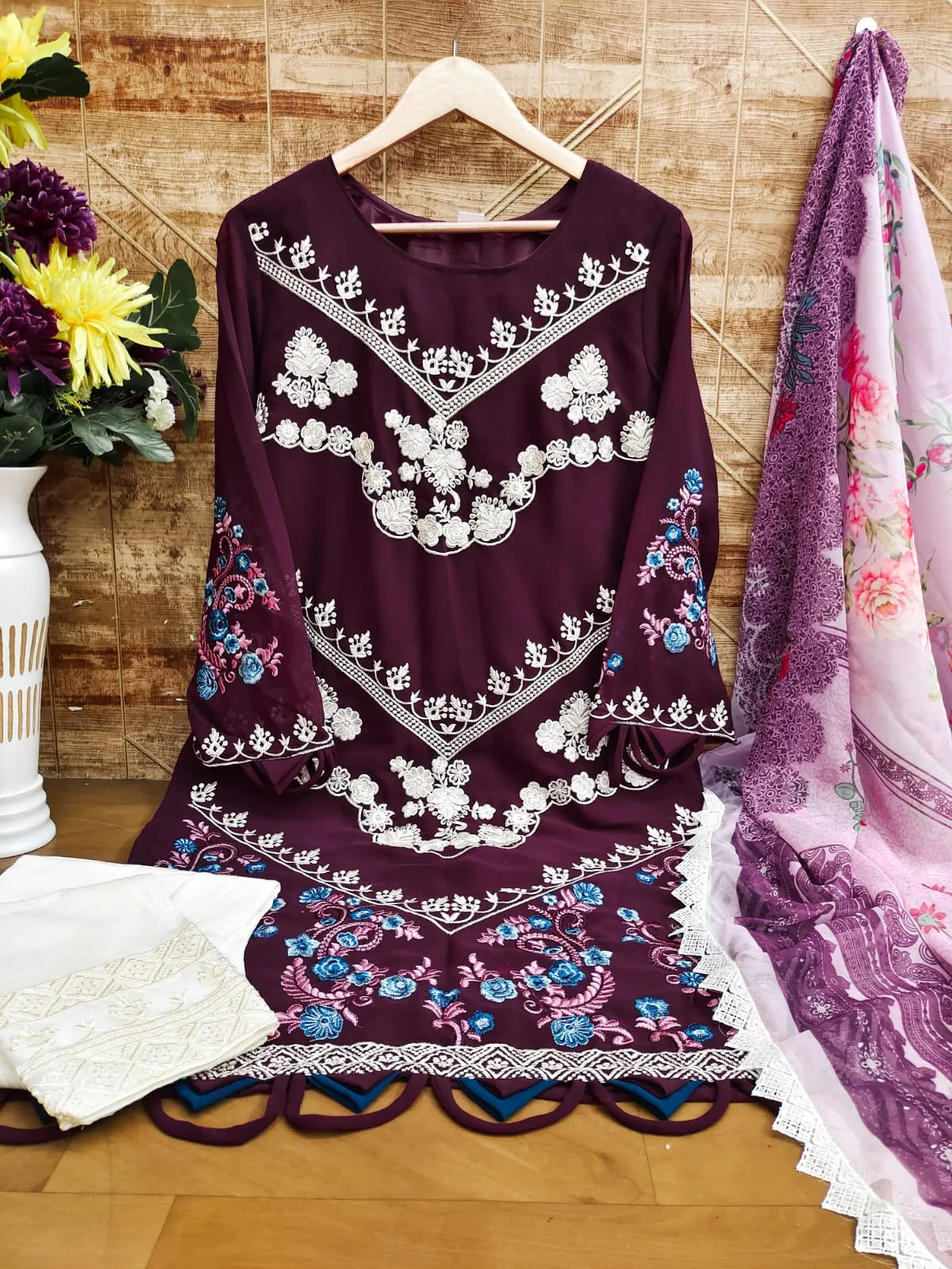 Heavy Georgette With Heavy Embroidery Suit