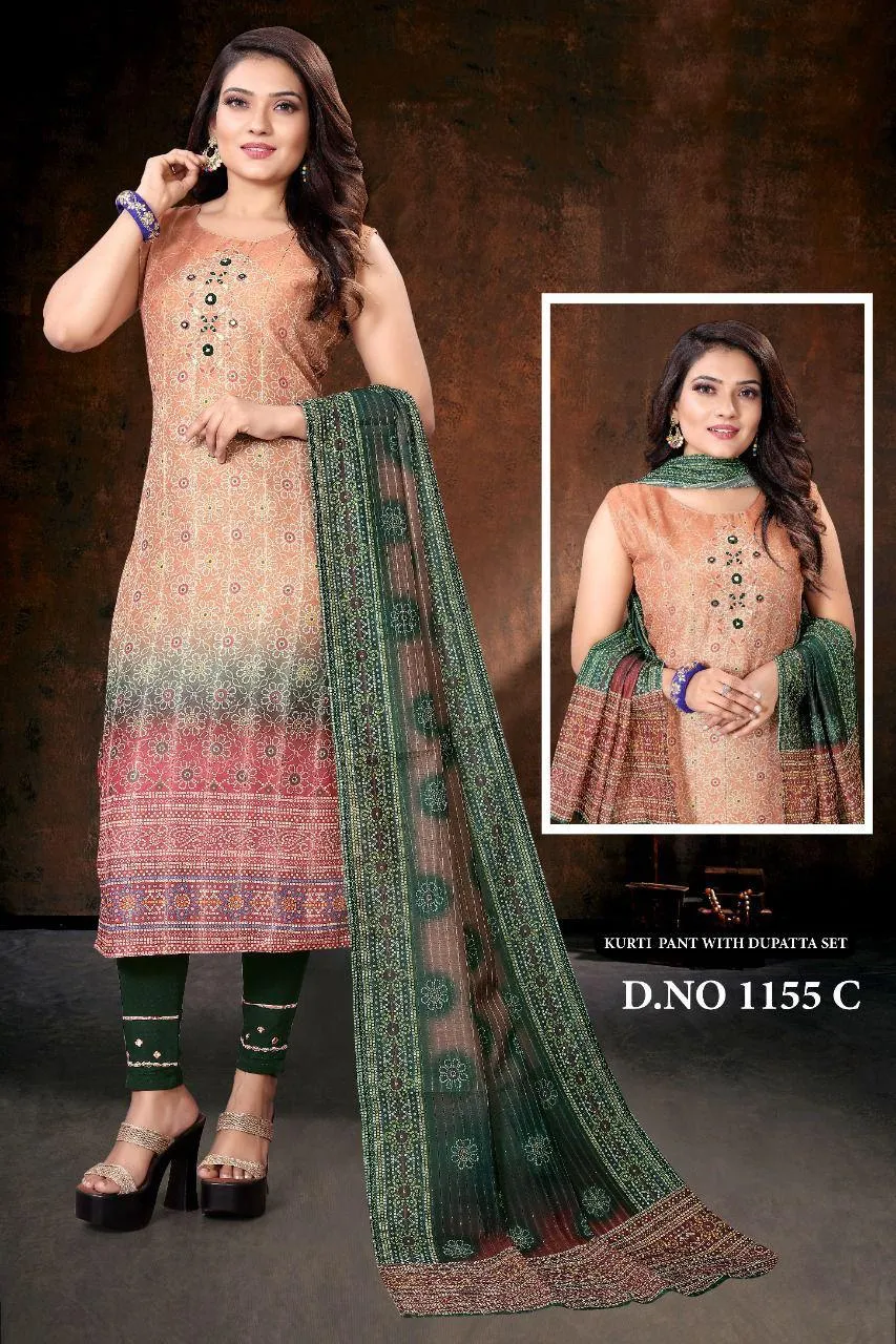 Heavy Sanderi Silk With Digital Print Suit
