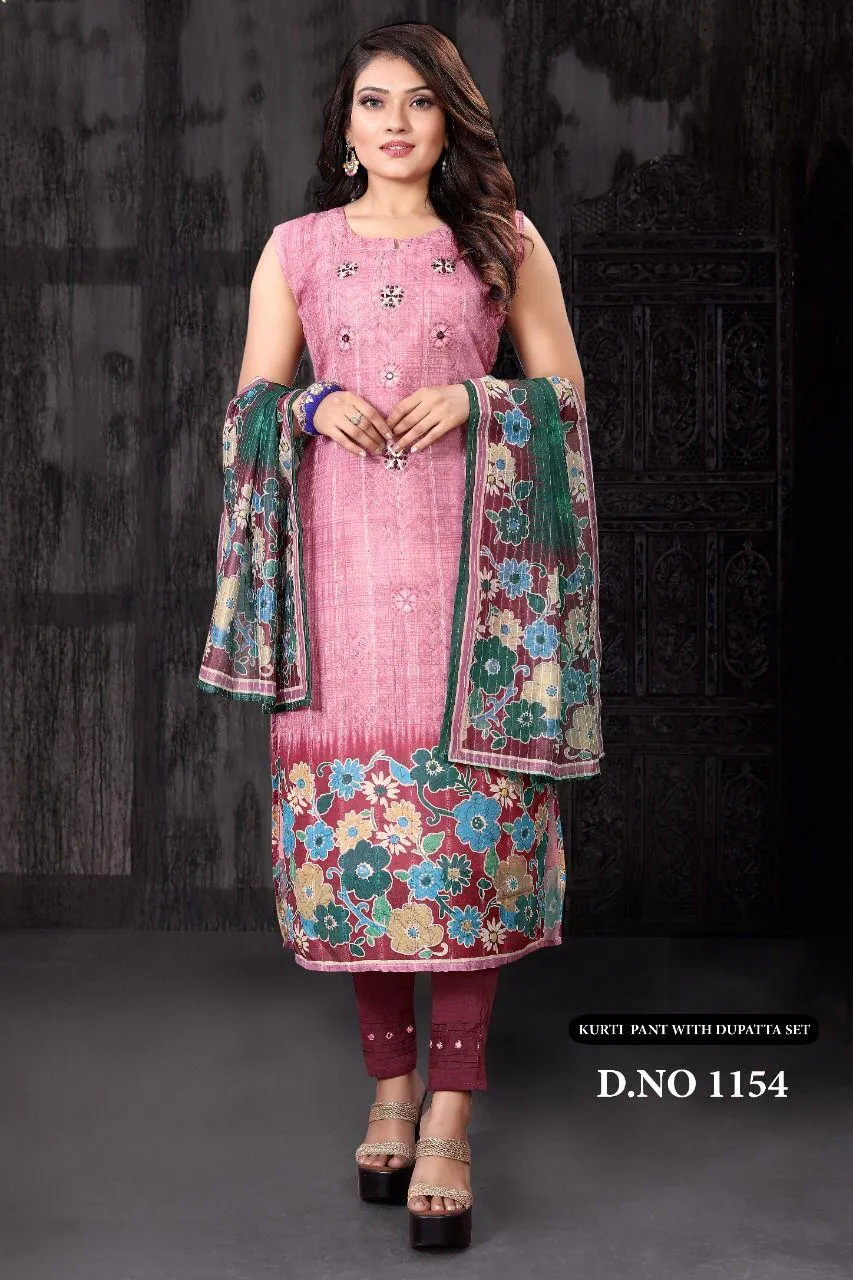 Heavy Sanderi Silk With Digital Print Suit