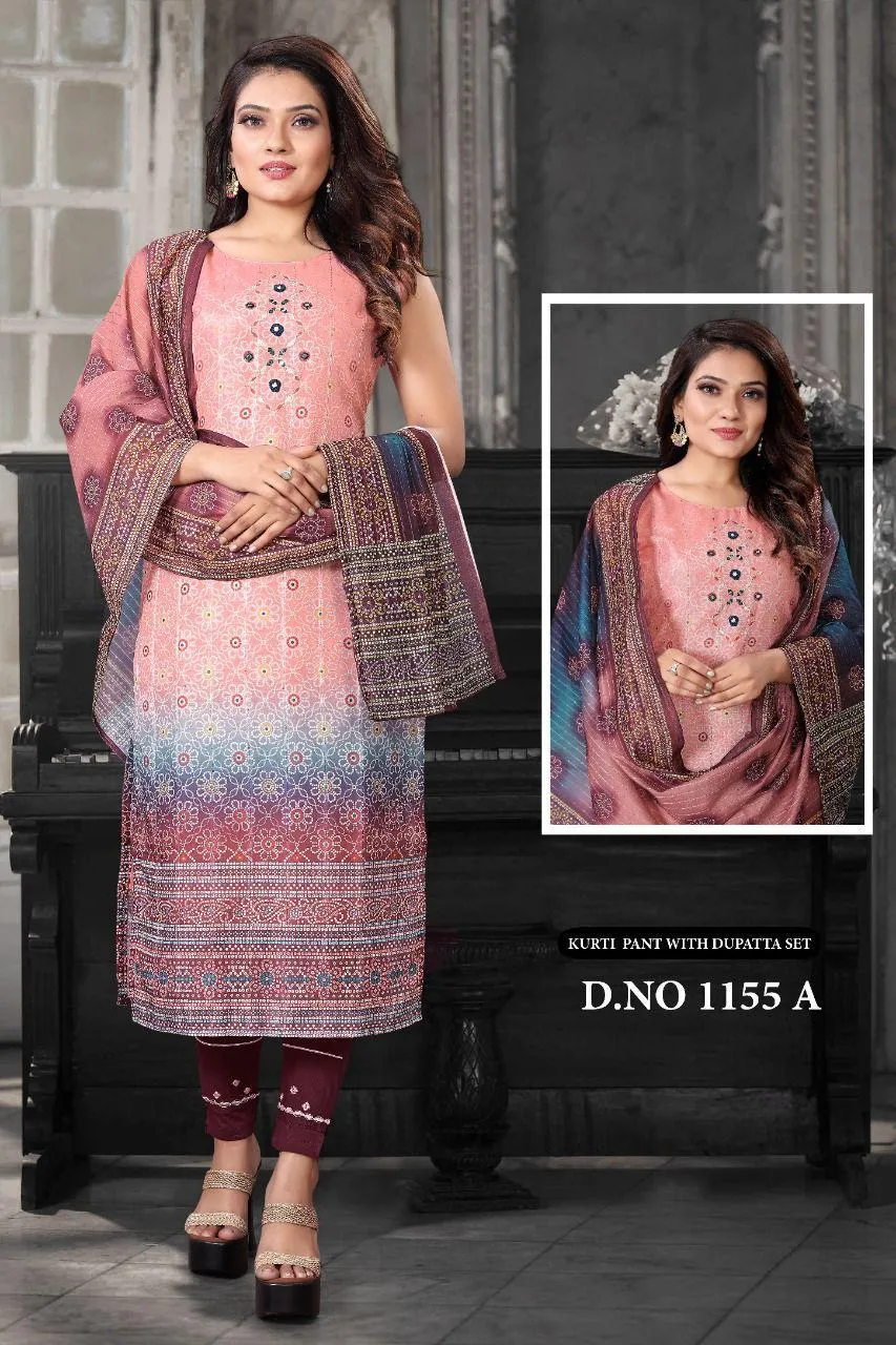 Heavy Sanderi Silk With Digital Print Suit