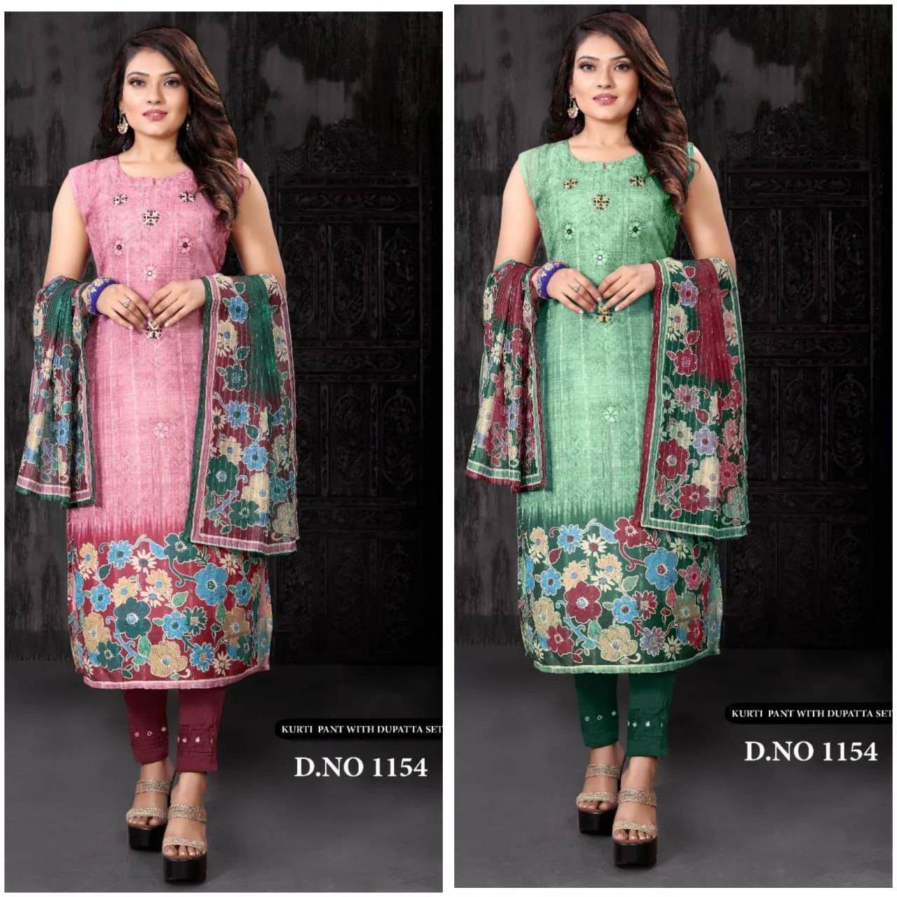 Heavy Sanderi Silk With Digital Print Suit