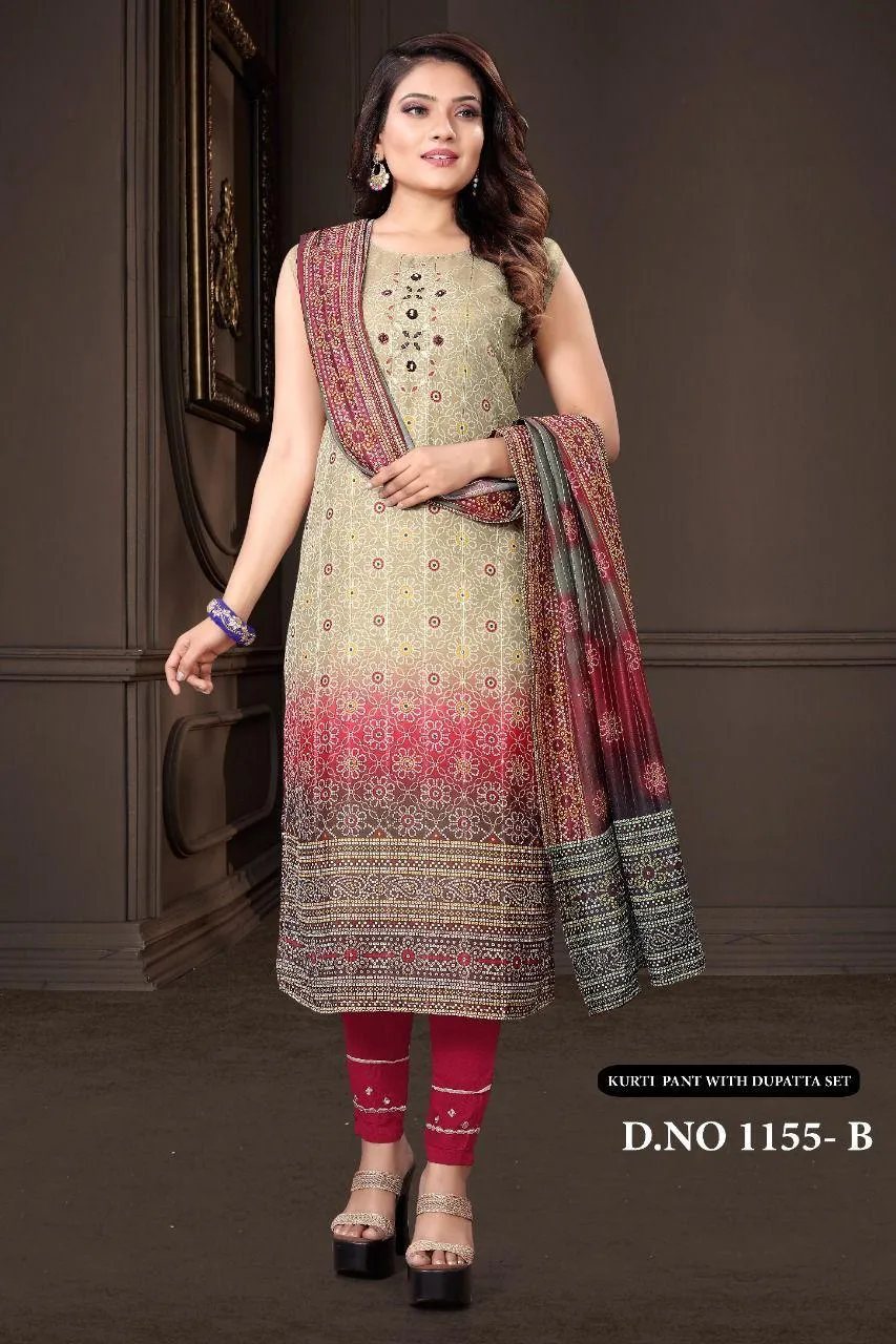Heavy Sanderi Silk With Digital Print Suit