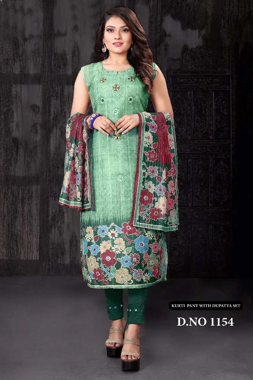 Heavy Sanderi Silk With Digital Print Suit