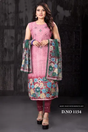 Heavy Sanderi Silk With Digital Print Suit