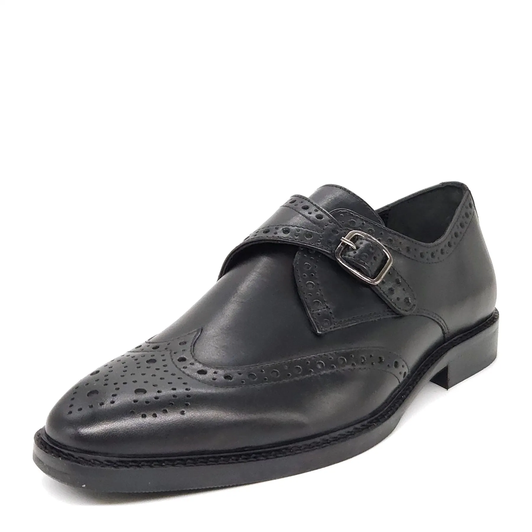 HX London Barnet Monk Strap Brogue Shoes