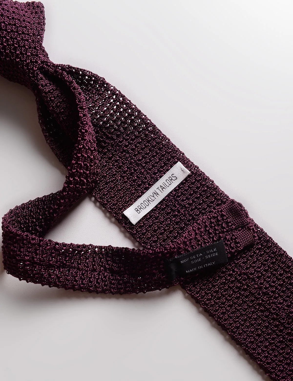 Italian Silk Knit Tie  - Mulberry
